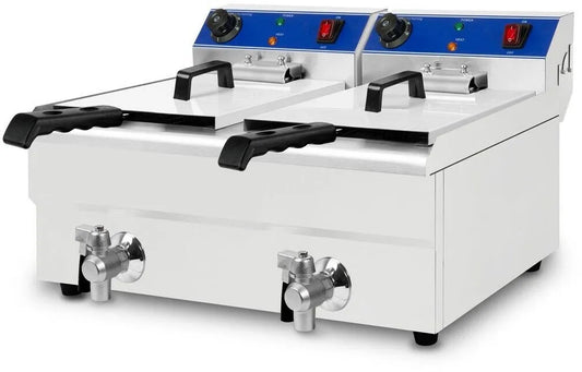 Doppelfritteuse Vertes FA1-FRT10-2T, 10 l Fassungsvermögen, 3.000 W, aus Edelstahl