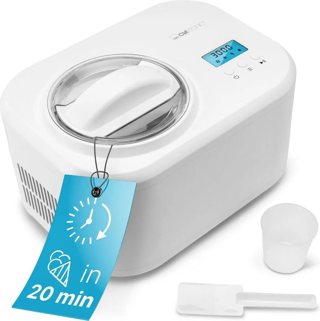 Softeismaschine Clatronic ICM3799, weiss, aus Kunststoff, mit Timer