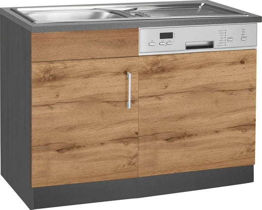 Miniküche Kochstation Spülenschrank KS-Colmar 110 cm grafitgrau 22085006-0