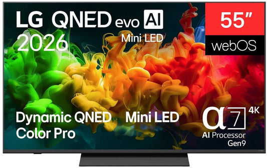 55 Zoll 4K-Fernseher LG 55QNED80B6B, 3.840 x 2.160 Pixel, 60 Hz, LED, HDR