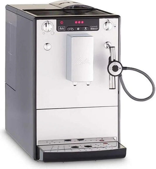 Kaffeevollautomat Melitta Caffeo Solo & Perfect Milk E 957, 1,2 l Wassertank, 125 g Bohnenbehälter, Stahlmahlwerk, silber