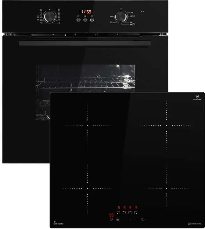 Einbaubackofen KKT Kolbe SET8010FBIH859RL (BO8010FB + IH85900RL), 70 l Garraum, 60 cm breit, Katalyse, AirFry, ConceptClean