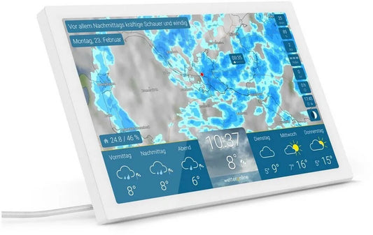 Internet-Wetterstation Wetteronline home 4, weiss, Netzteil, aus Glas