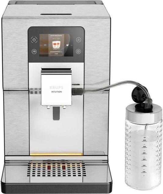 Kaffeevollautomat Krups Intuition Experience+ EA877D, Kegelmahlwerk, schwarz/silber