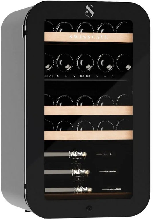Weinklimaschrank SWISSCAVE WLB-120DF-BLACK, freistehend, schwarz, 49 cm breit